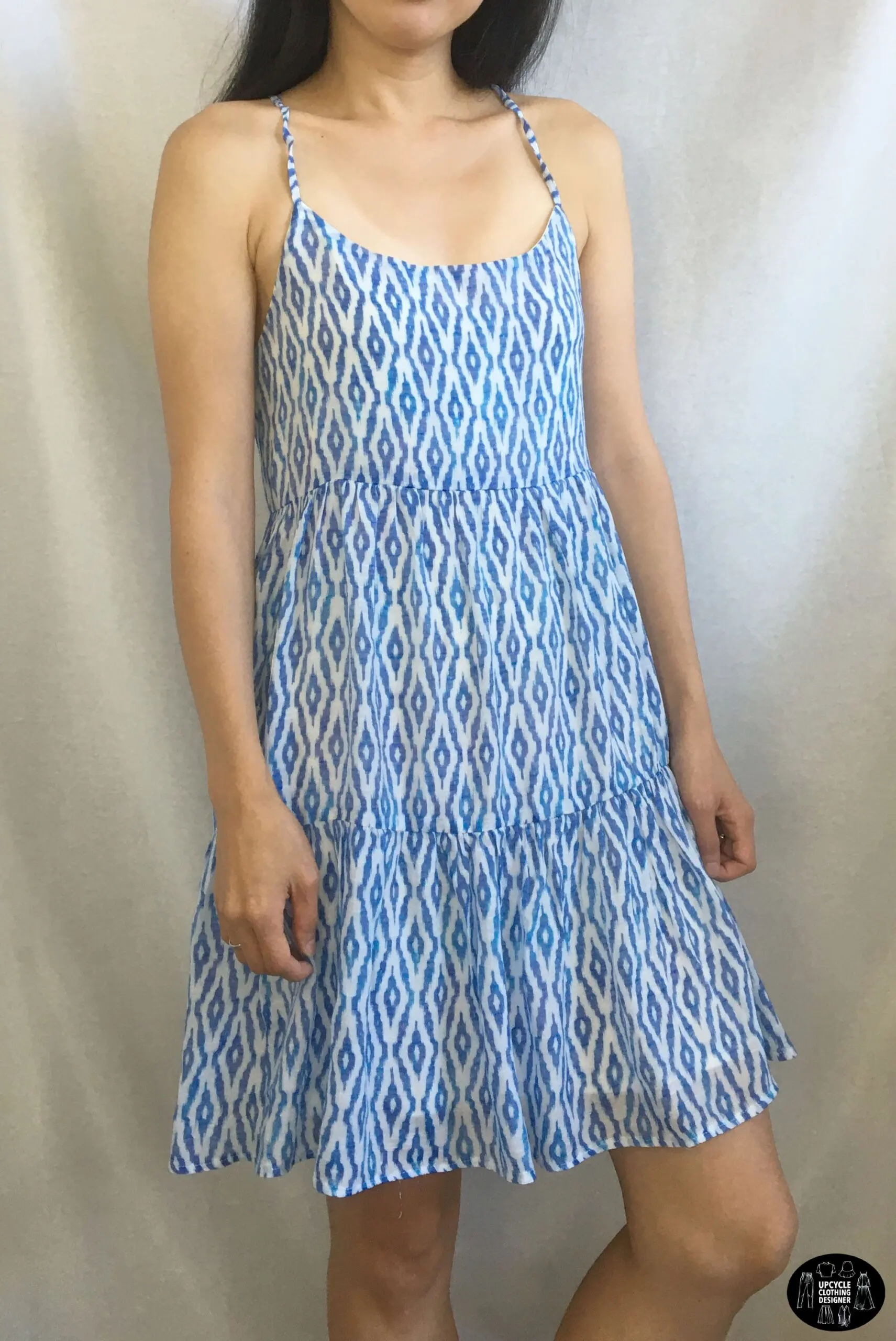 Sideview of the DIY tiered lace-up babydoll dress