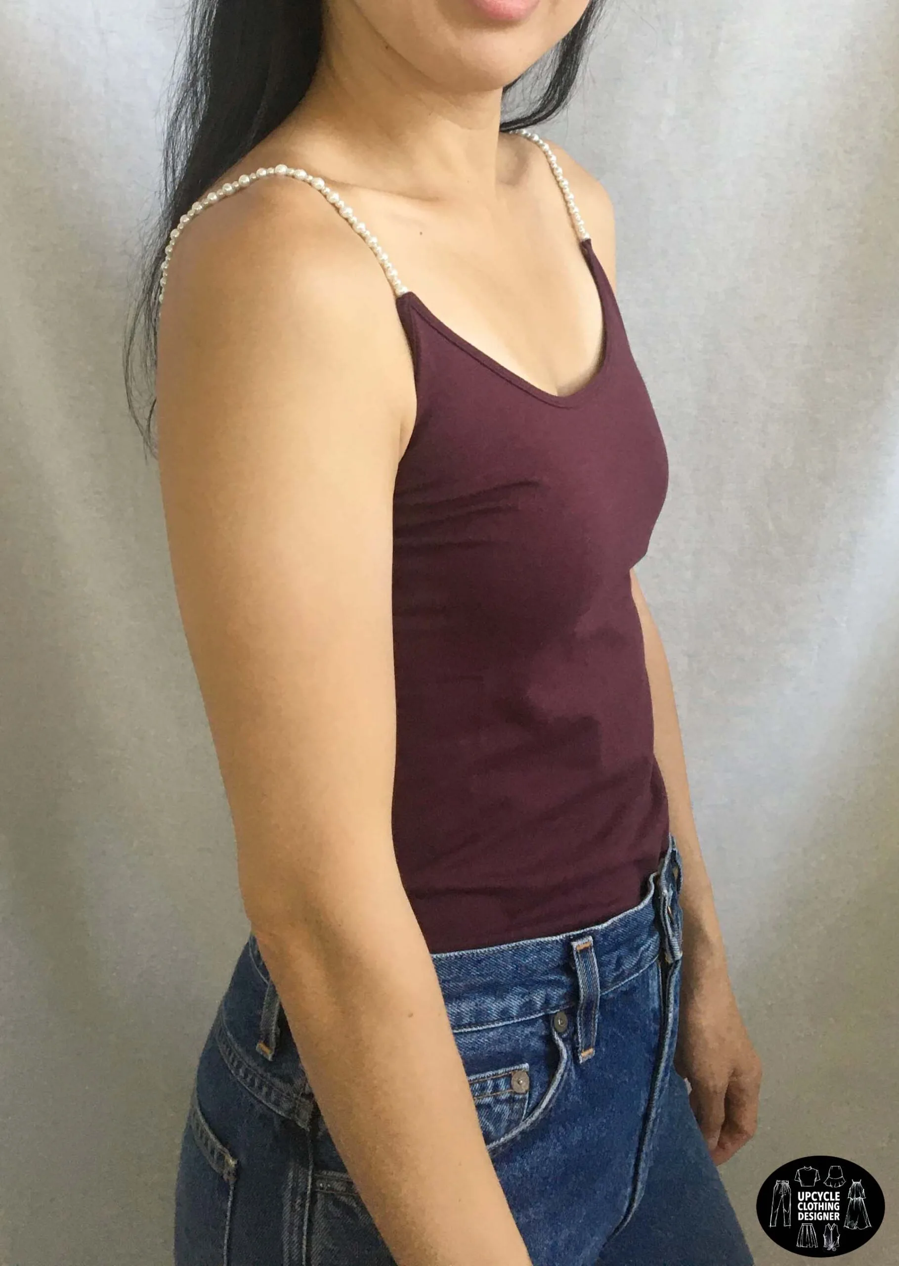 DIY Pearl Strap Crop Top 