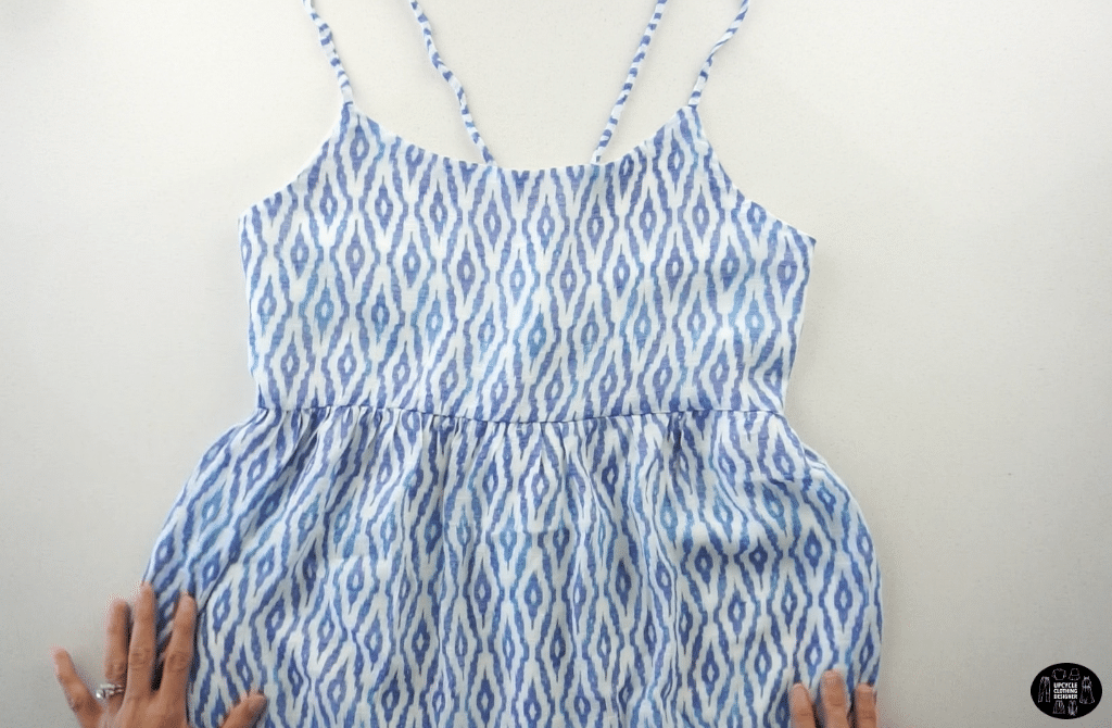Front of the DIY lace-up babydoll dress