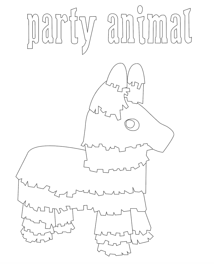 Party animal applique design drawing