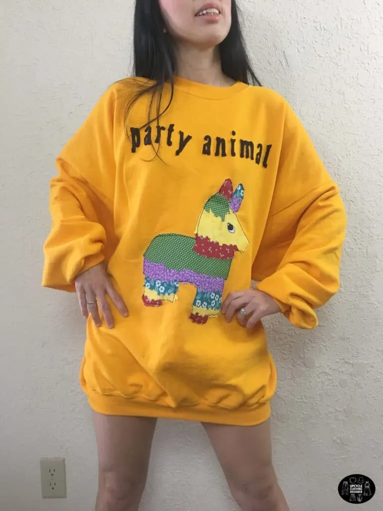 party animal applique sweatshirt dress front party animal applique sweatshirt dress front