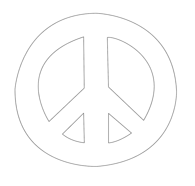 Peace sign applique design drawing