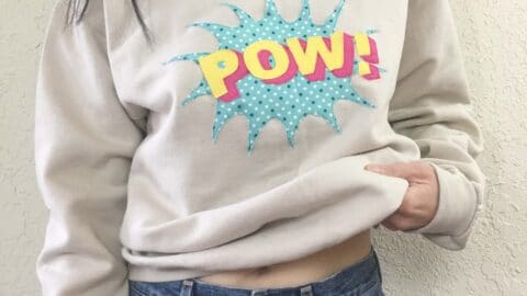 POW applique design sweatshirt