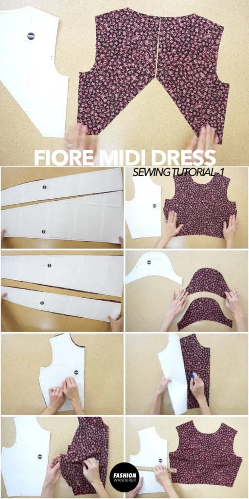 How to assemble Fiore midi dress pattern pieces