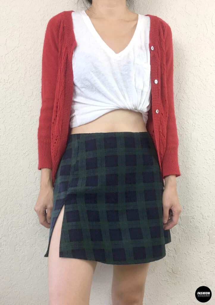 mini skirt and top view