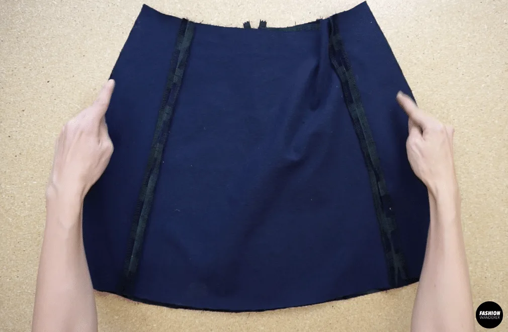 Attach the front skirt piece to the back skirt piece