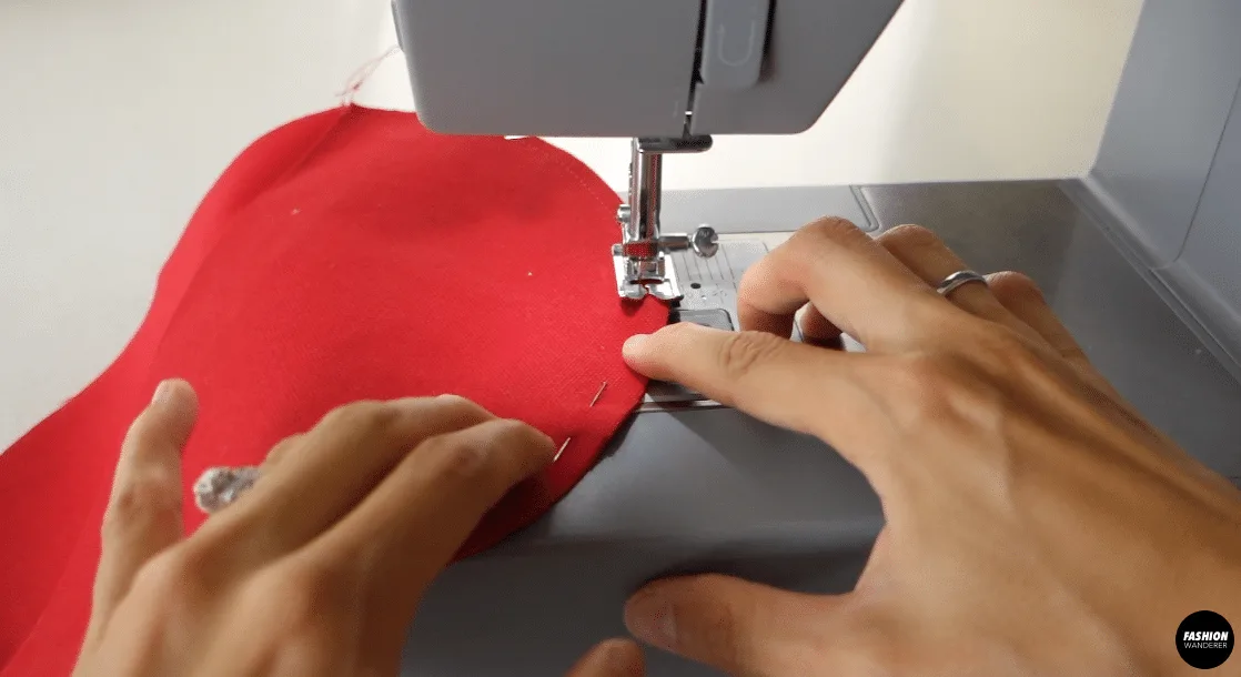 Pin to secure and sew around the edge of the side pieces.