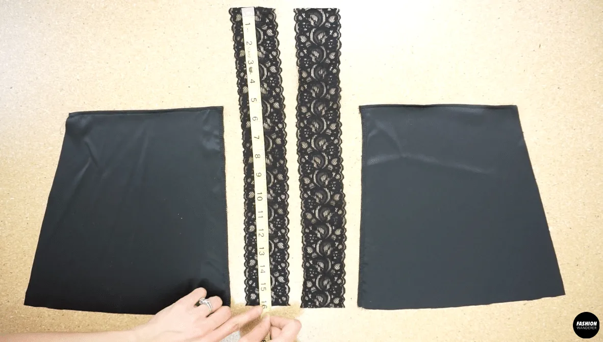 Attach the lace trim to both sides of the center back opening.