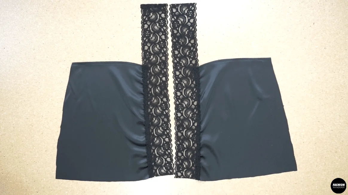Center back with lace trim