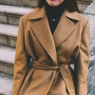 camel cleaned wool coat