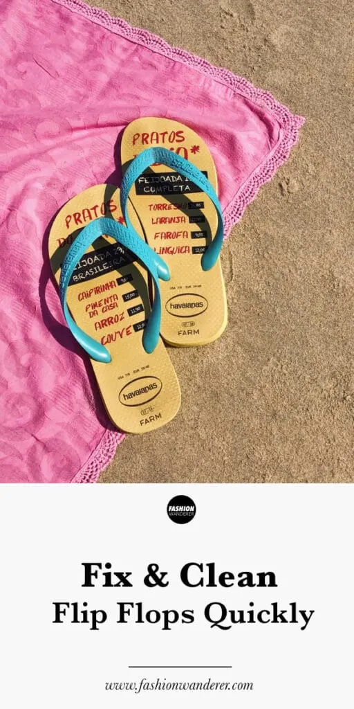 step by step tutorial on how to fix and clean flip flops at home