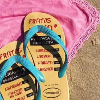 flip flop on the beach towel