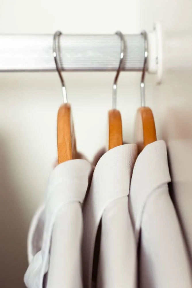 mens white shirt on hangers