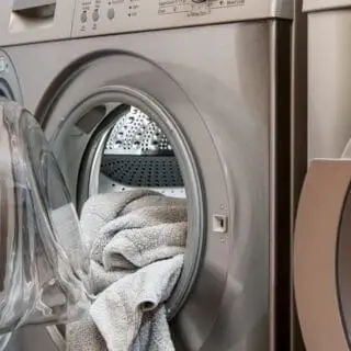 towel in the washing machine