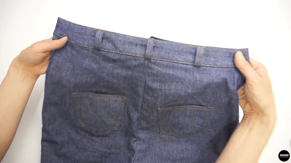 Do the same on the center back and next to the dart on the back of the pants.