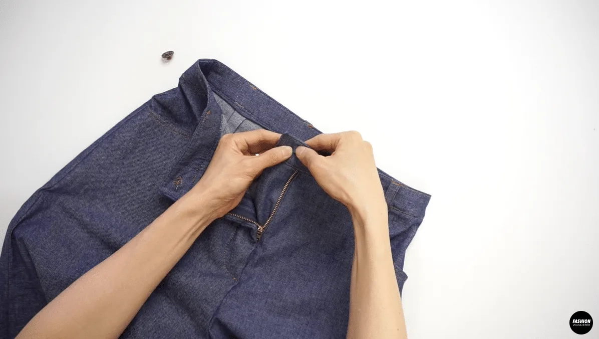 mark the location for the jeans tack button