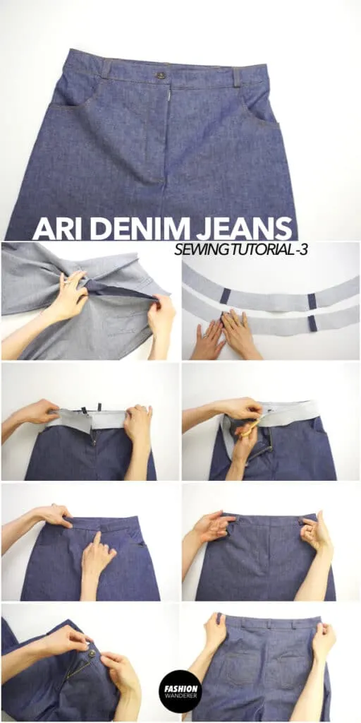 How to make DIY denim jeans with belt loops