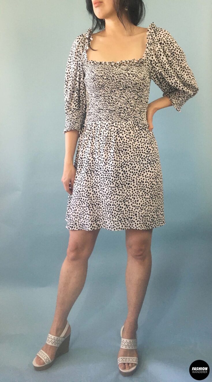 Elania smocking mini dress full shot