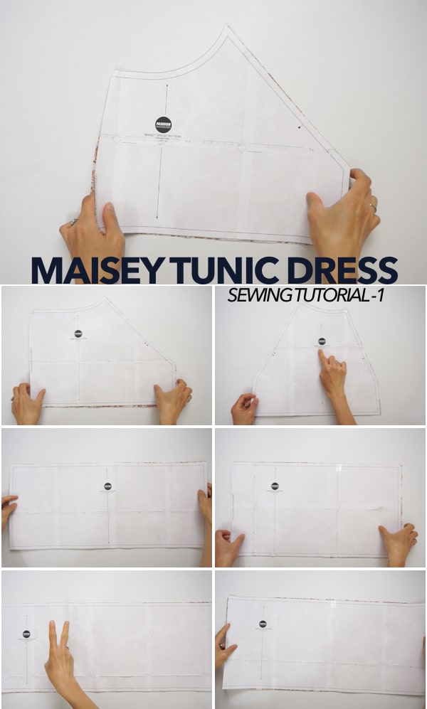 Maisey dress sewing pattern pieces