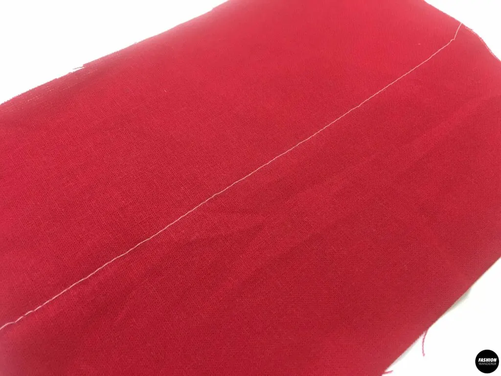 straight stitch on center of fabric