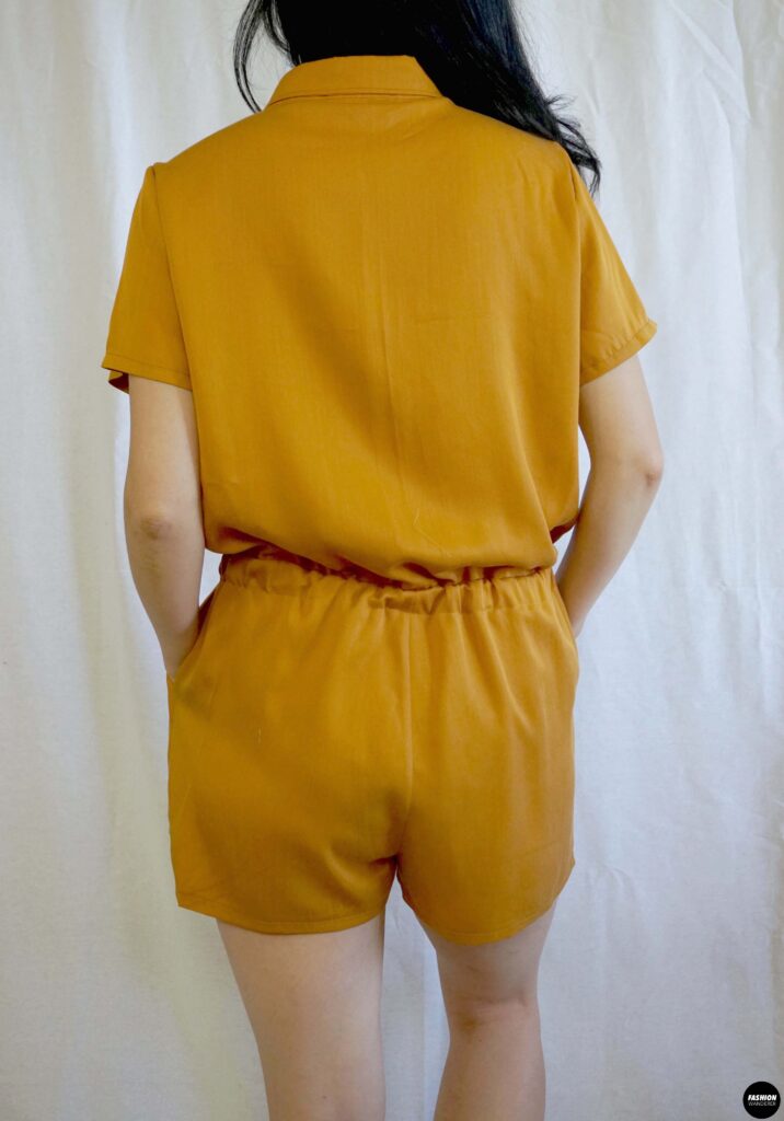 Joelle button front romper back view Joelle button front romper back view