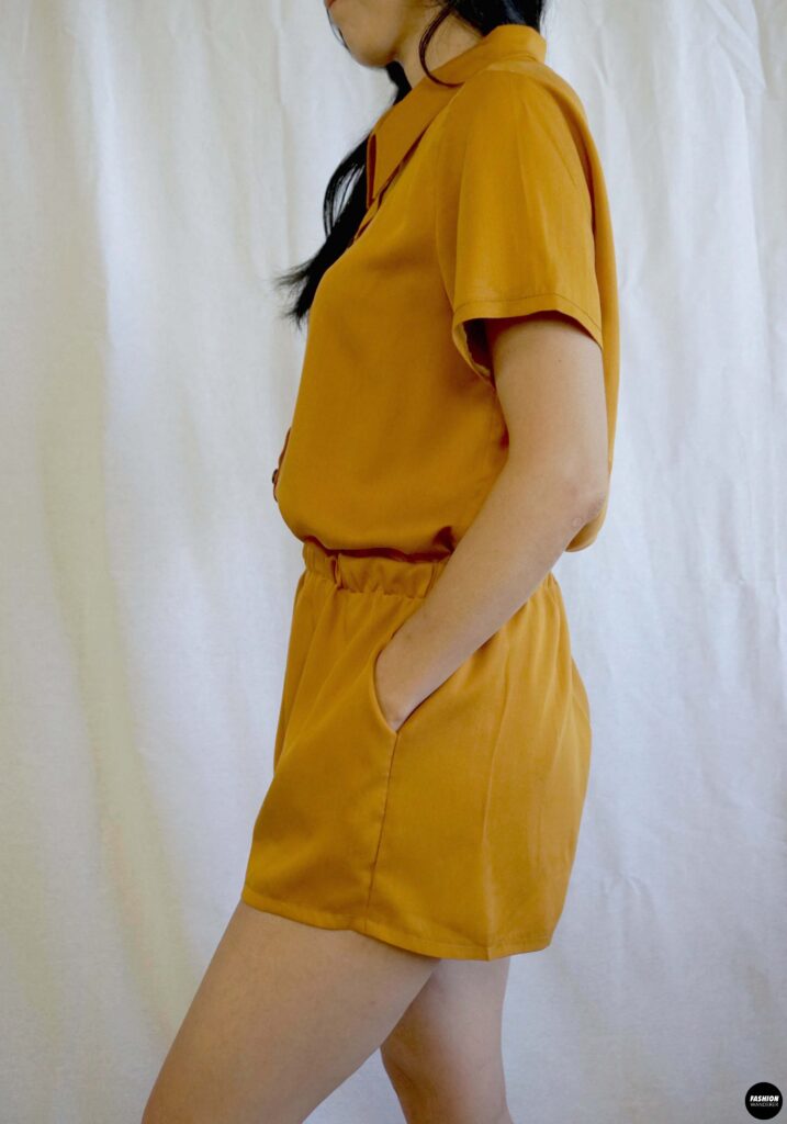Joelle button front romper sideview Joelle button front romper sideview