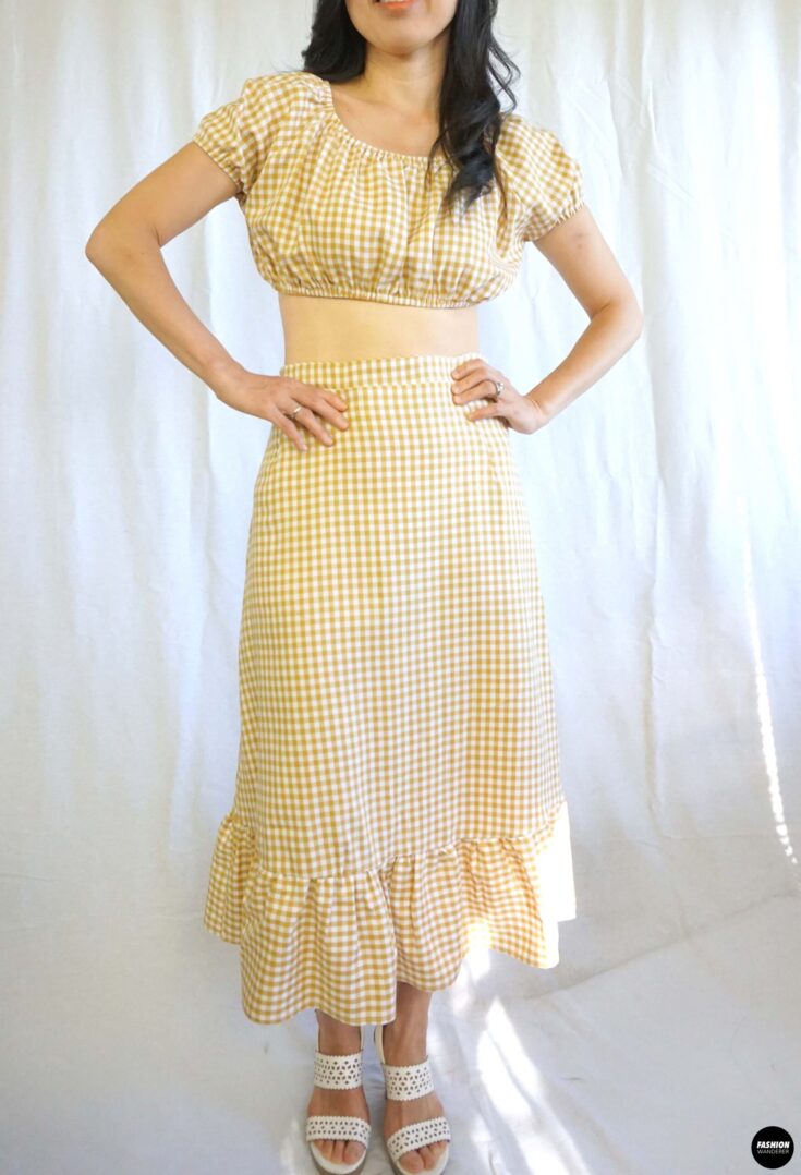 Cora top and skirt matching set front view