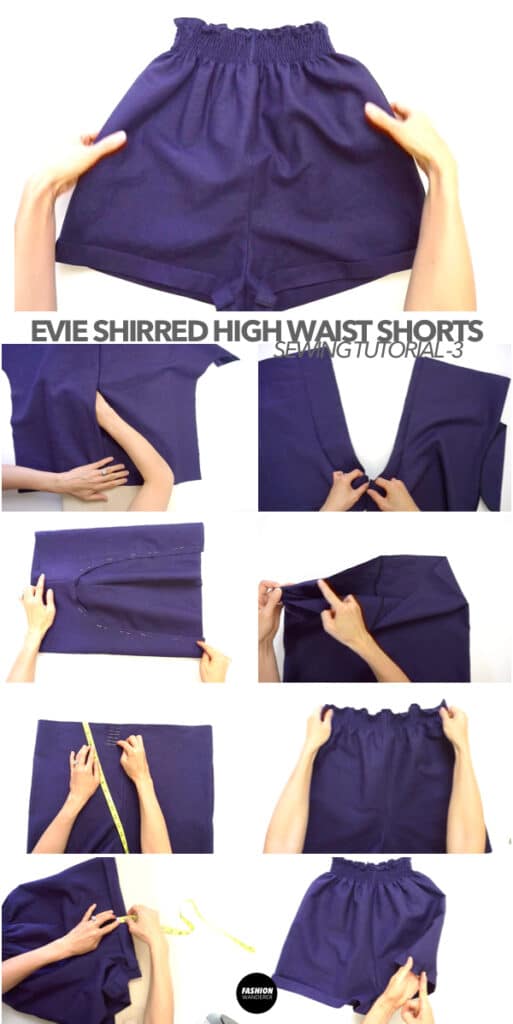 How to make Evie shirred high waist shorts