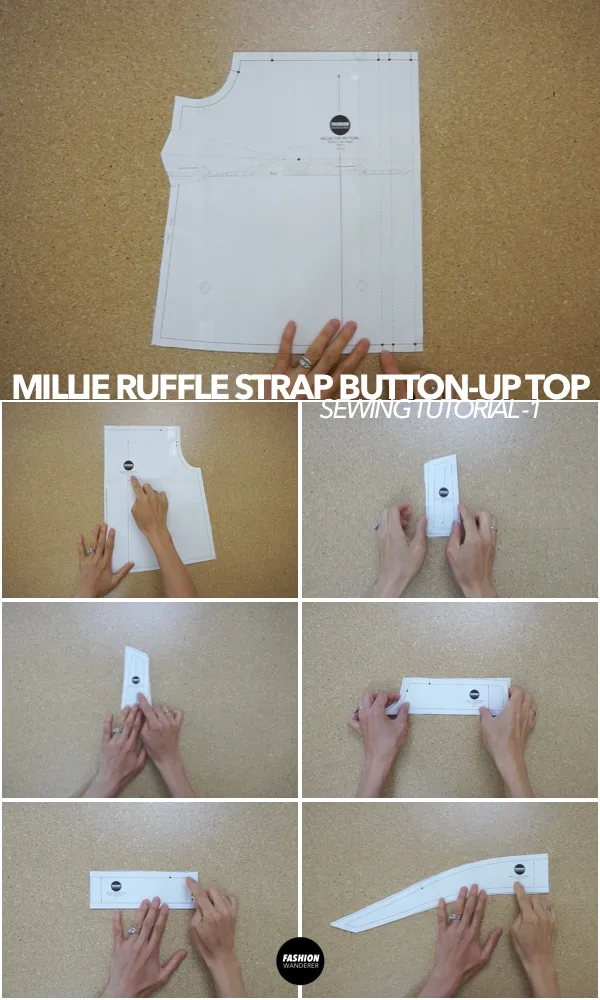 Millie ruffle strap button up top tutorial
