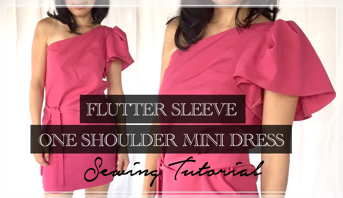 Ava Dress Tutorial | DIY Flutter Sleeve One Shoulder Mini Dress ...