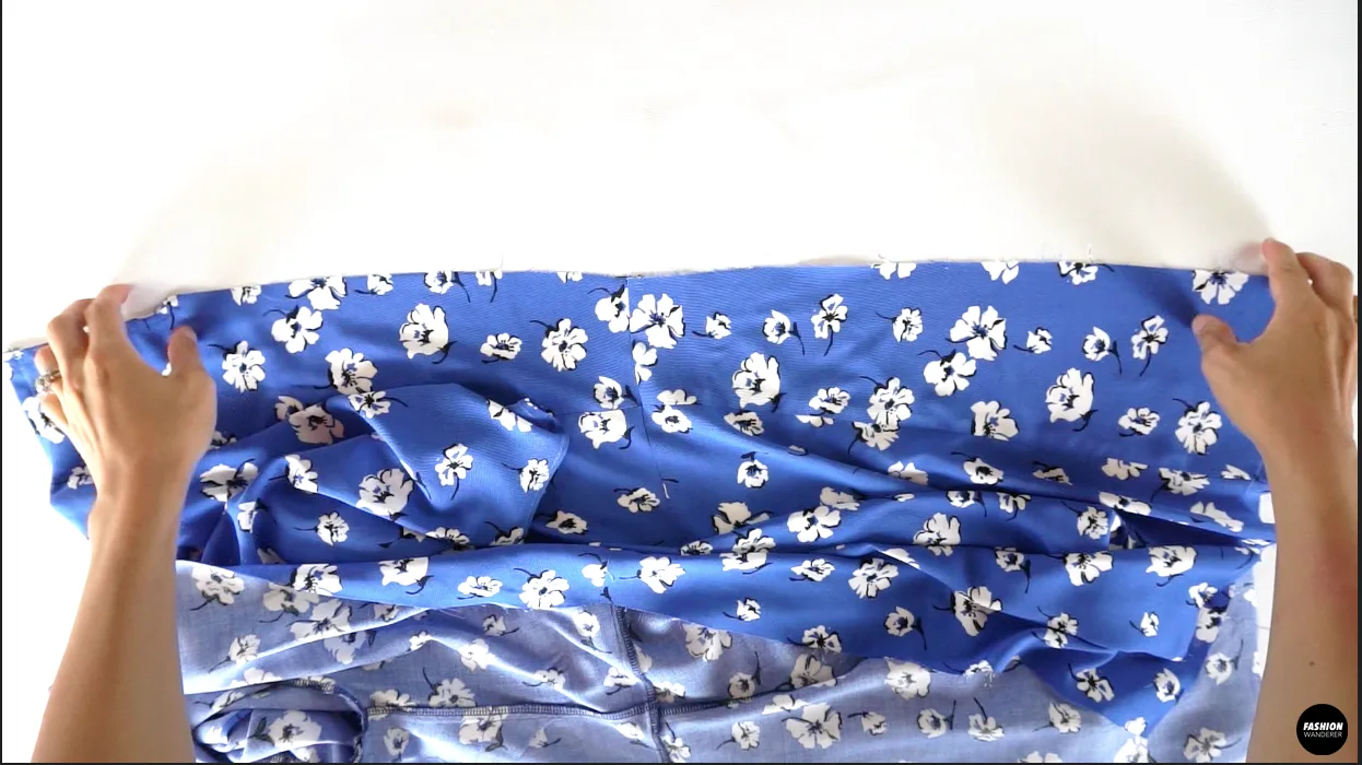 Stitch ⅜&rdquo; width seam allowance and finish with overlock stitch.