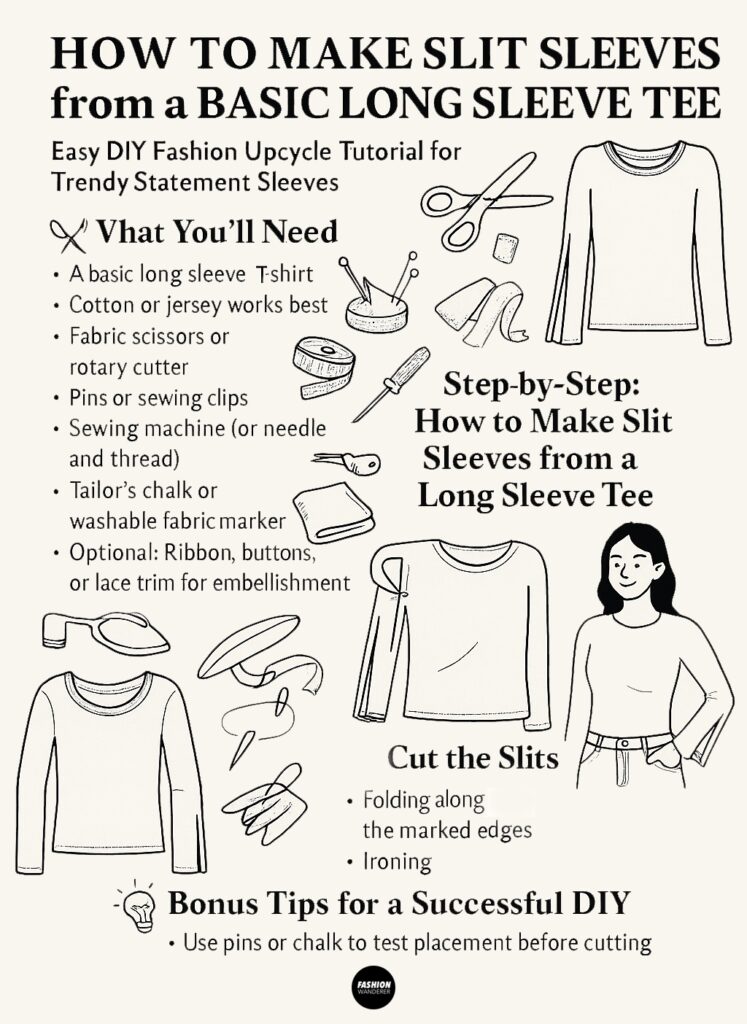 How to Make Slit Sleeves from a Basic Long Sleeve Tee Fashion Wanderer How to Make Slit Sleeves from a Basic Long Sleeve Tee Fashion Wanderer