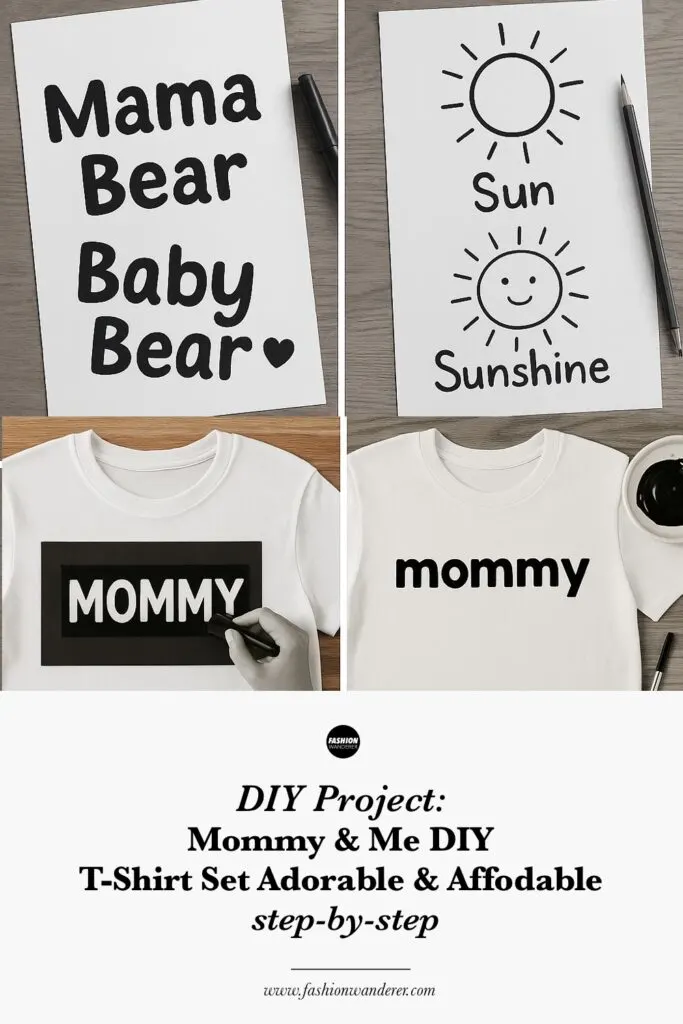 Step-by-step tutorial to make DIY Mommy & Me T-shirt set