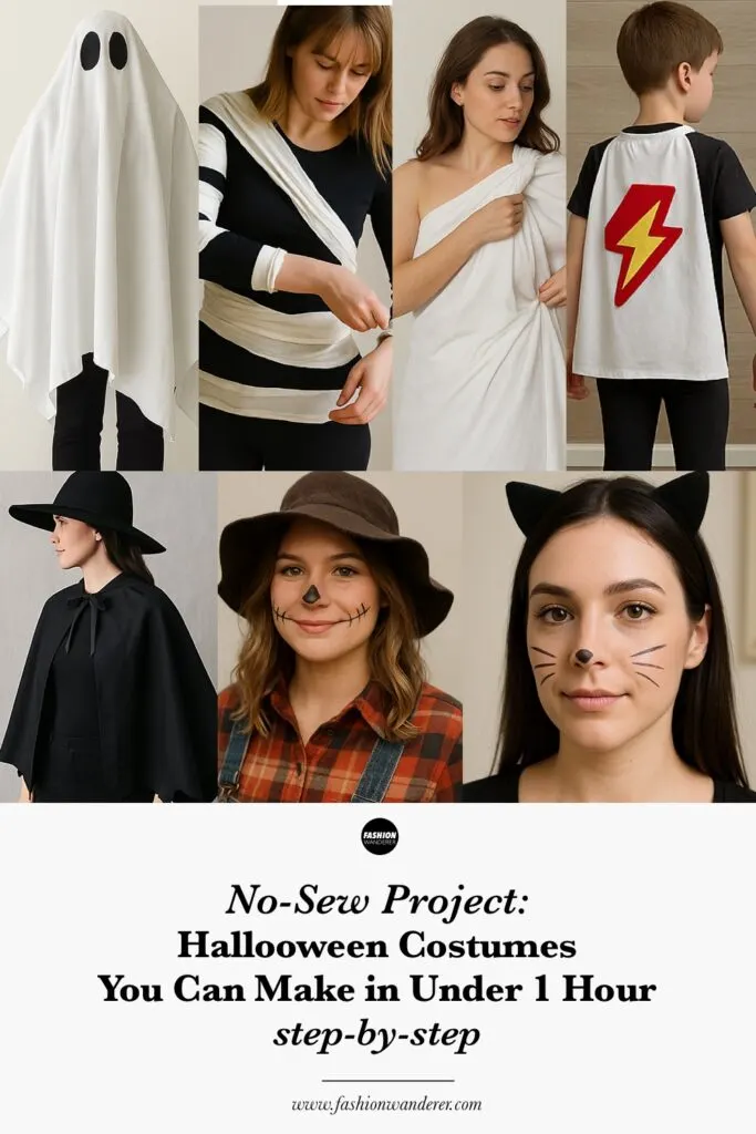 Easy no-sew Halloween costumes that you can make in under an hour.