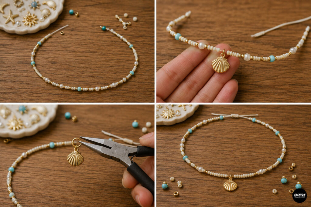 step 6 is to add a anklet boho charm