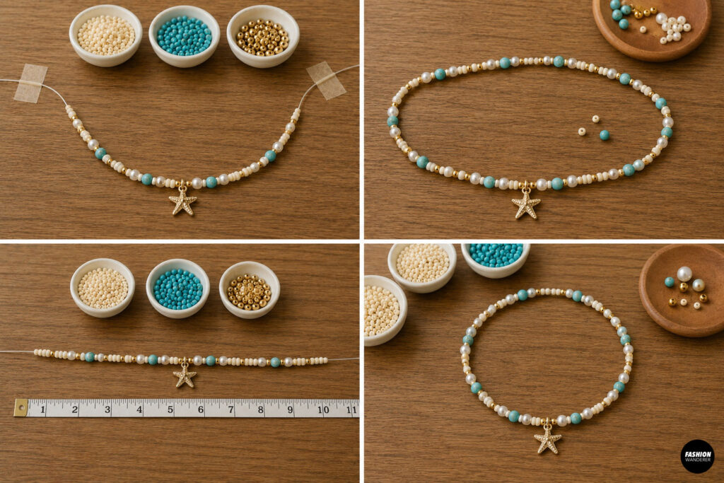 step 7 is to complete the beaded anklet sequence