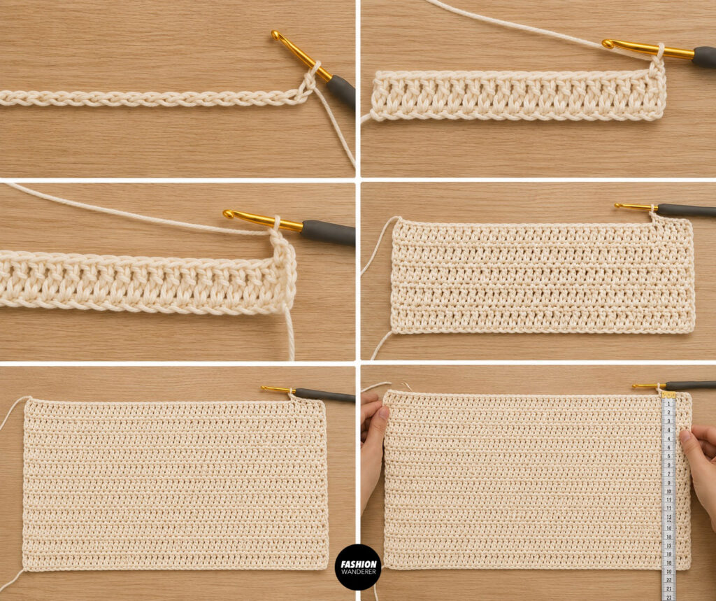 Step 1 is to crochet the back panel of the Tie Front Beach Cover-Up