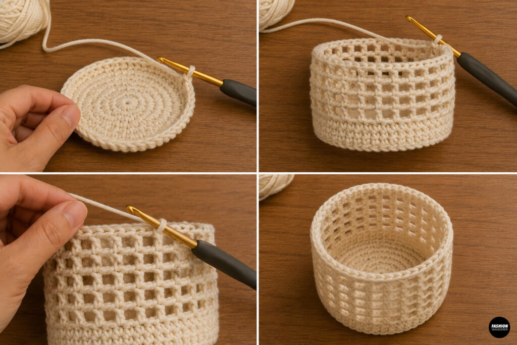 Step 2 is to crochet the body for the water bottle crossbody bag