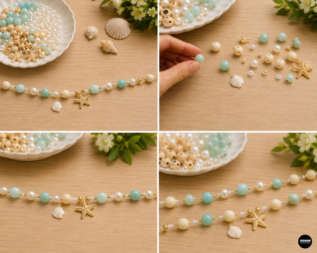 Step 1 is to plan your phone wristlet bead layout.